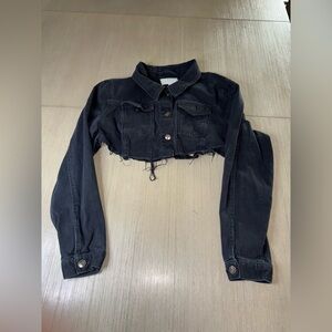 Time and Tru black Cropped Jean Jacket